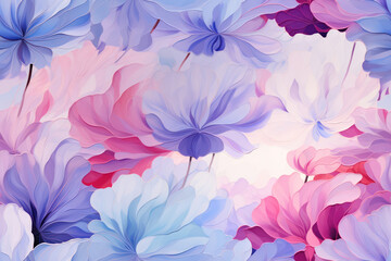 Fototapeta na wymiar Romantic Floral Blossom: A Vibrant Bouquet of Colorful Petals on a Vintage Wallpaper Background