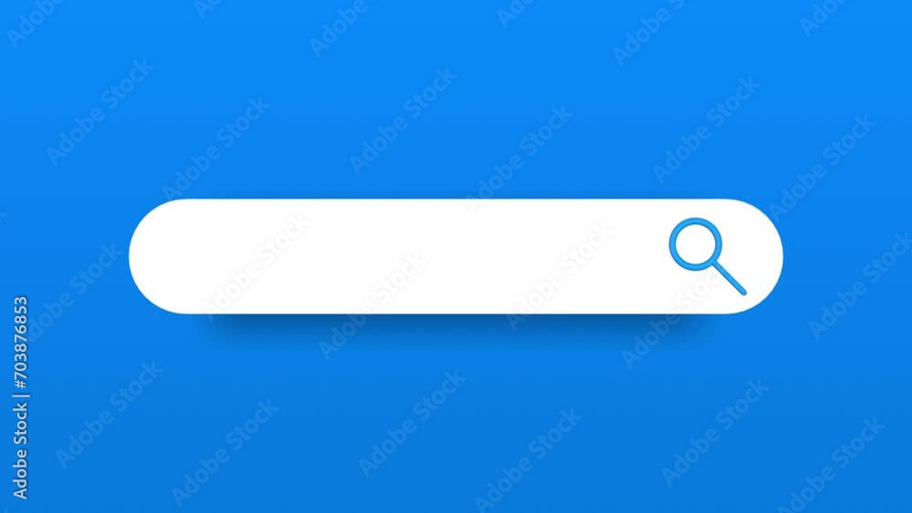 Wall mural animation of a web search. appearance of a 3d search bar popping up from the background. search bar 