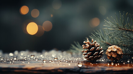 christmas background with cones