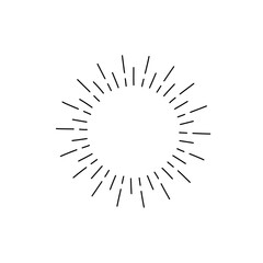 hand drawn sunburst vector illustration 
