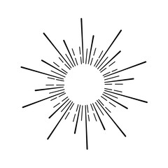 Obraz premium hand drawn sunburst vector illustration 