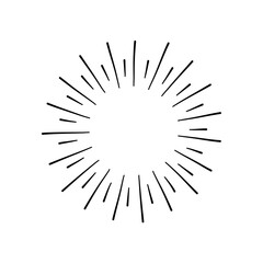 Obraz premium hand drawn sunburst vector illustration 