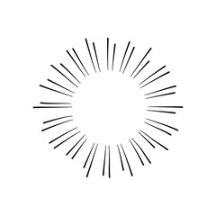 hand drawn sunburst vector illustration 