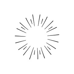 Fototapeta premium hand drawn sunburst vector illustration 