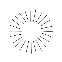 Obraz premium hand drawn sunburst vector illustration 