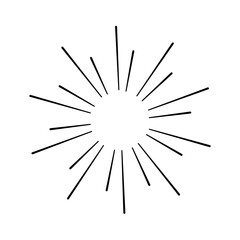 Obraz premium hand drawn sunburst vector illustration 