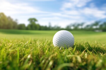 Fototapeta premium golf golfball on green grass