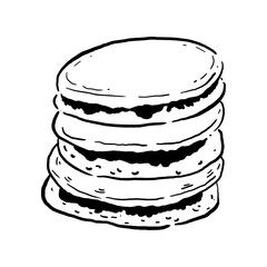 Hand Drawn Stacking Melted Japanese Dorayaki Illustration