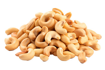cashew nuts on white or transparent background - obrazy, fototapety, plakaty