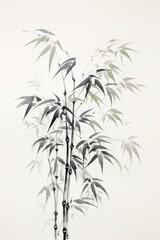 Obraz premium Black and white bamboo painting