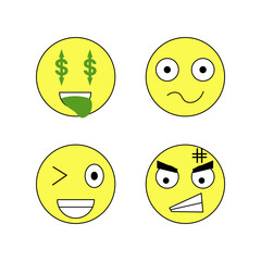 set of smileys with emotions | design element