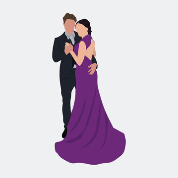 wedding love couple faceless portrait for engagement, wedding, save the date invitation.