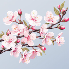 Background with blossoming spring cherry plum