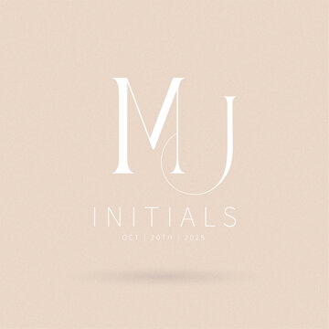 MJ Typography Initial Letter Brand Logo, MJ brand logo, MJ monogram wedding logo, abstract logo design	