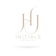 HJ Typography Initial Letter Brand Logo, HJ brand logo, HJ monogram wedding logo, abstract logo design	