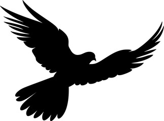 Black dove icon. Peace symbol. Flying pigeon icon. Vector graphic EPS 10. AI generated illustration.