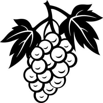 recommend clip art: Grape Icon Food Fruits, bunches of grapes icons editable stroke, flat design style isolated on white. AI generated illustration.