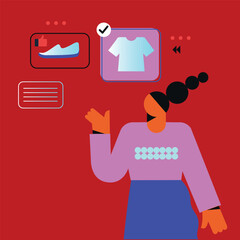 Online market. People avatars. Icons for games, online communities, web forums. Vector illustration in flat cartoon style