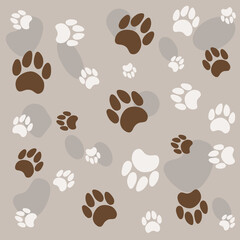 Animal paw prints and bones seamless background patterns. Animal paw prints and bones seamless background patterns. Vector seamless pattern. 
Suitable for packaging. jewelry. For animal products, for
