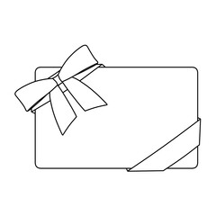 リボンが付いたカードの線画