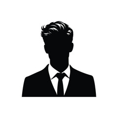 Man in a suit vector silhouette black