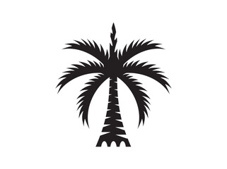 Black vector single palm tree icon