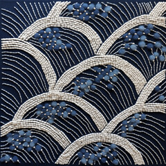 Elegant Sashiko Design Unfolding: Endless Harmony in Seamless Pattern