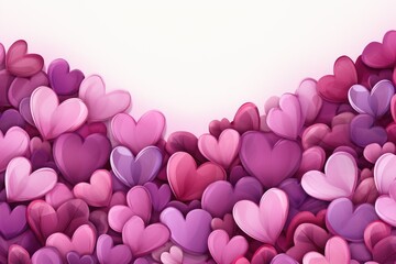 Fototapeta na wymiar Background with lilac and pink hearts. Valentine's Day card, wedding invitation, valentine