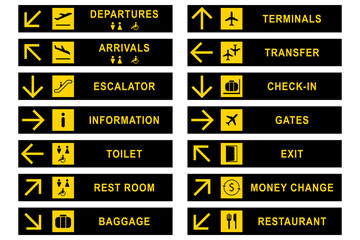 Airport signs stock illustration. Vector design.