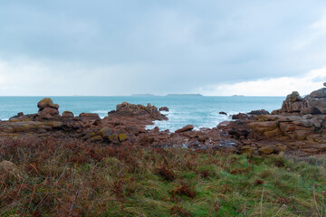 Paysage de la côte de granit rose à Ploumanac'h - Bretagne France