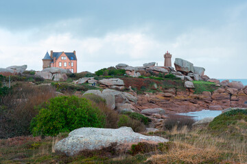 Fototapeta na wymiar Paysage de la côte de granit rose à Ploumanac'h - Bretagne France