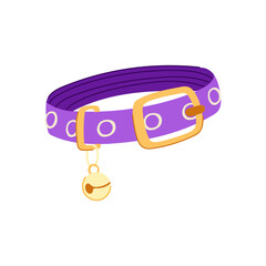 cat pet collar cartoon. animal tag, puppy leather, doggy food cat pet collar sign. isolated symbol vector illustration