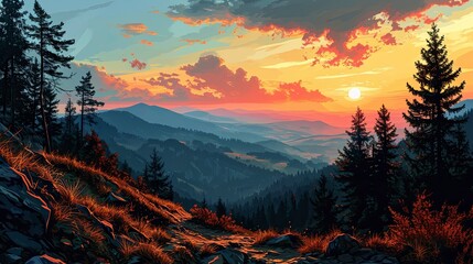 Horizon Slovakian Mountains Mala Fatra Distance, Background Banner HD - obrazy, fototapety, plakaty