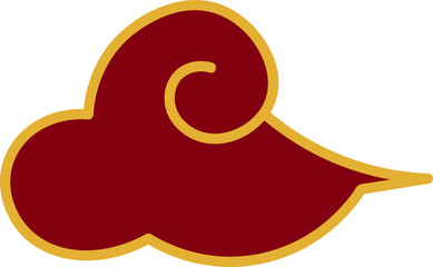 folk golden red cloud design