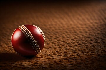 Picture a mesmerizing stock photo showcasing a cricket ball in exquisite detail, illuminated by...