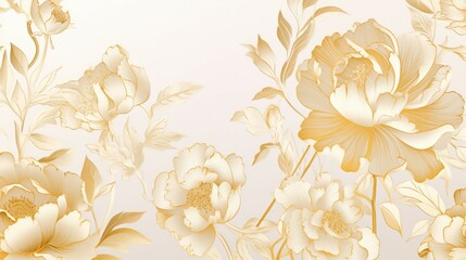 Luxury Gold Floral Background Vector: A Shiny, Elegant Design for Premium Celebrations and High-End Fashion Concepts