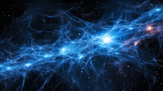 The concept of a scientific image of dark matter / energy, interweaving of matter / energy. Generative AI