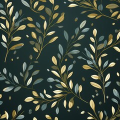 simple and minimal olive illustration seamless pattern