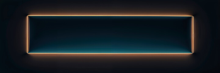 background with a rectangular recess illuminated by a contour with light in a black wall