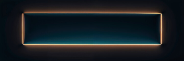 Obraz premium background with a rectangular recess illuminated by a contour with light in a black wall
