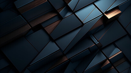 An abstract black, metallic, and blue background - obrazy, fototapety, plakaty