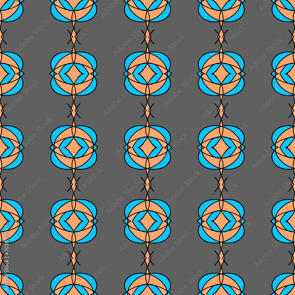 Poster seamless pattern with vertically oriented ornament on a gray background. vector illustration