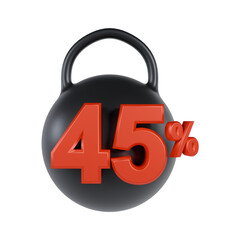 Weight Discount 45 Percent Off 3d illustration