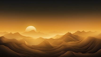 Elegant Mountain Line Art Background with Luxury Gold Touch - Minimalistic Nature Illustration for Modern Graphic Design