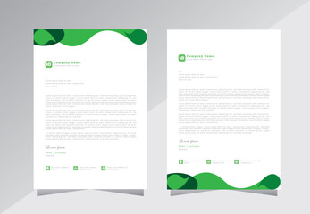 Green color Letterhead, letter head templates for your project design, letterhead design, a4 letterhead template, Vector illustration.
