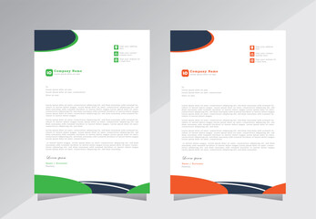 letter head templates for your project design, letterhead design,  a4 letterhead template, red and green. Vector illustration.