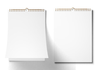 Spiral wall calendar mockup