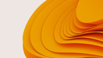 Abstract yellow shapes wavy 3d color fabric. Cloth wave background.
