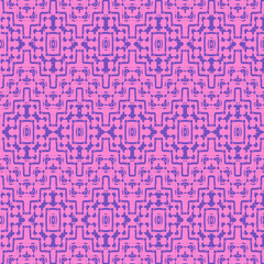 Fototapeta premium Blue and white watercolor ornament painted with watercolor on paper.