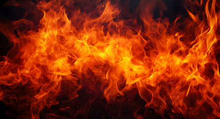 Fototapeta na wymiar Abstract blaze fire flame texture background. Fire flames on black background